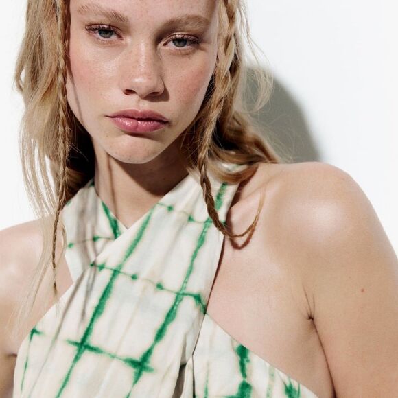 NWT Zara Printed Halter Top - Picture 5 of 7